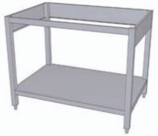 Untergestell als offener Arbeitstisch mit Grundboden Tiefe 800 mm ohne Tischplatte SCHOLL