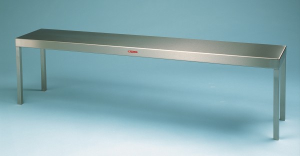 Edelstahl Aufsatzbord mit Rohrstehern - Tiefe 300 mm